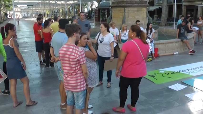 Animalistas se manifiestan en Baeza contra el festejo taurino de la Feria