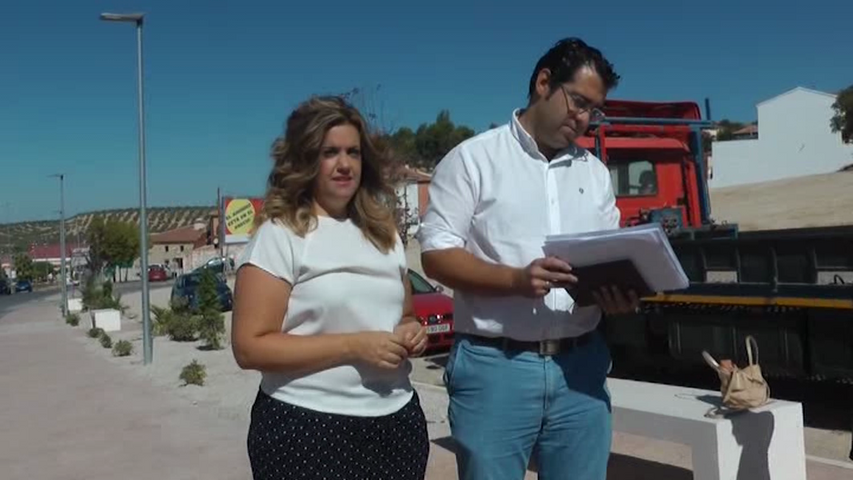 Actuaciones del ayuntamiento de Baeza en la entrada desde Jaén y dispositivo de limpieza para la feria