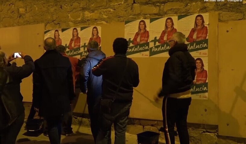 Arranca la campaña de las autonómicas con la tradicional pegada de carteles