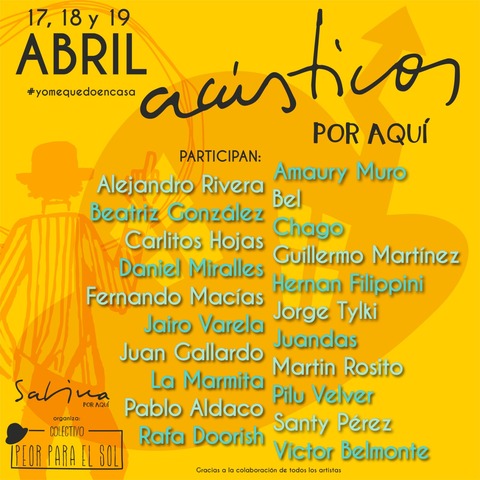 Peor para el Sol pone en marcha este fin de semana los «Acústicos por aquí» desde casa