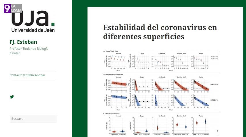 Francisco J. Esteban, investigador de biología celular de la UJA, aclara en su blog resultados de la comunidad científica sobre el Covid19