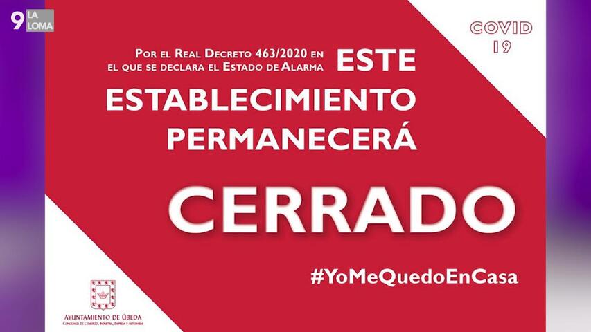 La concejalía de comercio de Úbeda edita cartelería para identificar los establecimientos que siguen abiertos