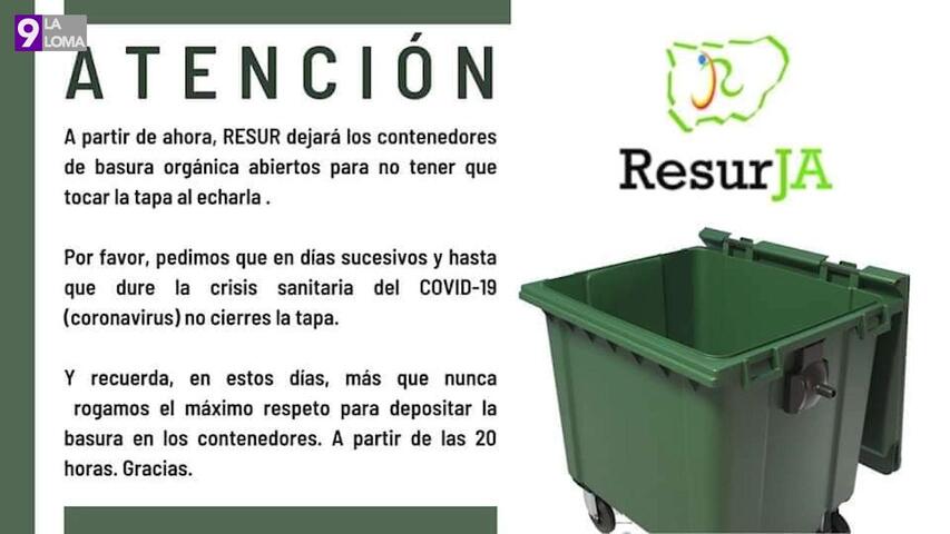Resurja pide a la ciudadanía que se mantengan abiertos los contenedores de basura