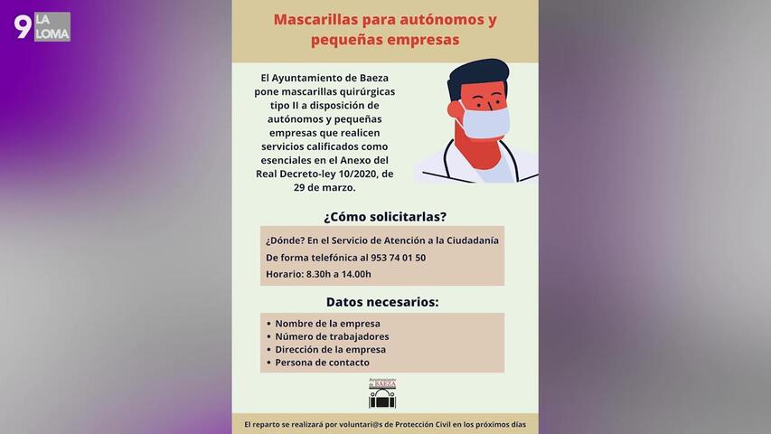 El Ayuntamiento de Baeza pone mascarillas quirúrgicas tipo II para empresas y autónomos 3 vlcsnap 2020 04 17 10h25m39s178