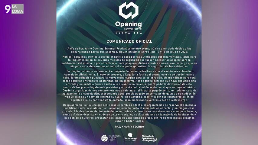 El Opening Summer Festival anuncia que no ha acordado aún la cancelación o su aplazamiento