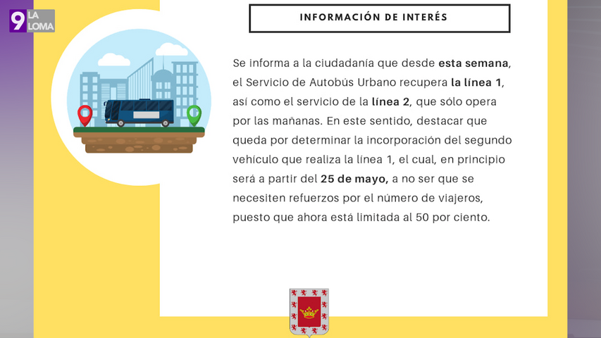 El Ayuntamiento de Úbeda retoma el servicio de bus urbano de la línea 1 y el de mañanas de la línea 2