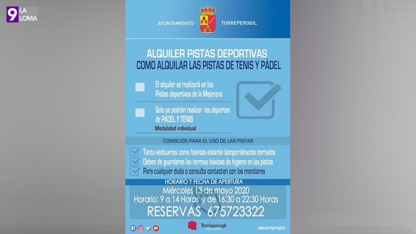 El Ayuntamiento de Torreperogil reabre las pistas de pádel y tenis de La Mejorana