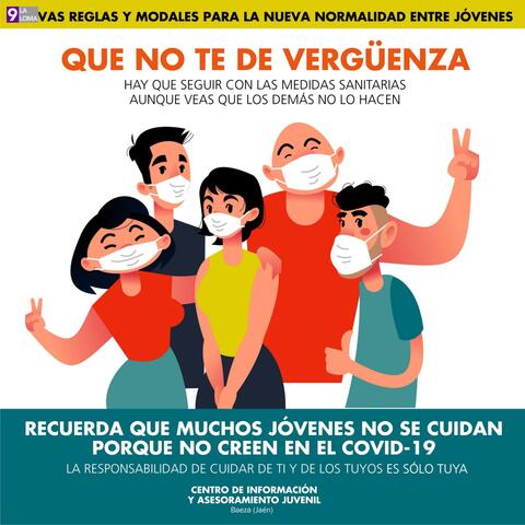Campaña para concienciar a la juventud sobre el uso de mascarillas y las medidas de protección