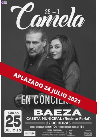 Baeza aplaza el concierto de Camela al 24 de julio de 2021