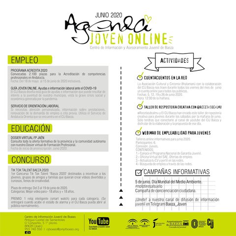 Presentada la Agenda Joven de Baeza de junio 2020