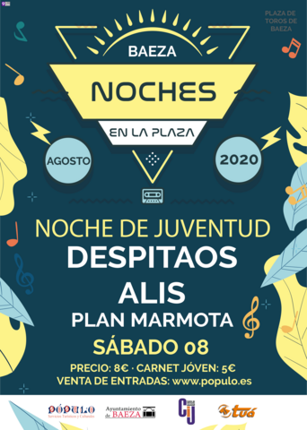 El CIJ de Baeza recuerda la Noche de Juventud de Noches en la Plaza tiene descuento con el carnet joven europeo