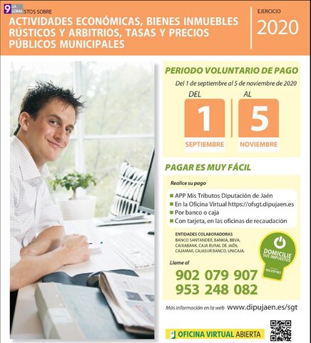 Diputación abre la campaña de recaudación del impuesto de bienes inmuebles rústicos, de los arbitrios y del IAE
