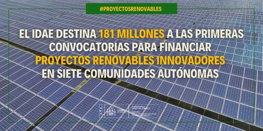 Ayudas para financiar proyectos renovables innovadores en siete comunidades