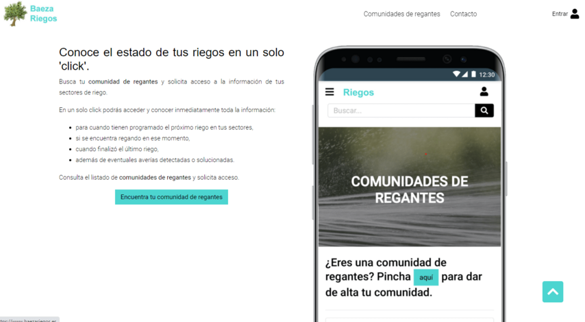 ‘Baeza riegos’, nueva aplicación web elaborada por el Ayuntamiento de Baeza