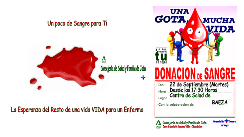 El Centro de Transfusión Sanguínea de Jaén lleva esta tarde a cabo una donación de sangre en el centro de salud de Baeza