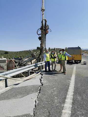 Fomento interviene con urgencia para corregir un deslizamiento en la Autovía del Olivar