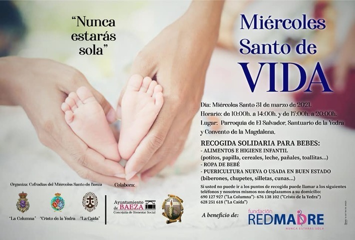 “Miércoles Santo de Vida” la campaña pro vida de las Cofradías del Miércoles Santo baezano 2 Cartel