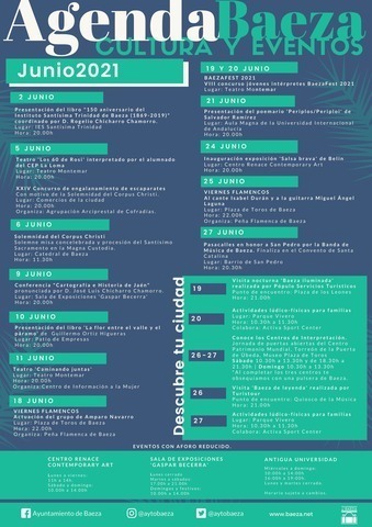 Baeza presenta la agenda cultural y de eventos del mes de junio