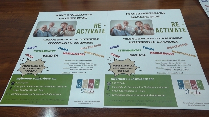 «Re-actívate», un proyecto de dinamización activa para personas mayores de Úbeda