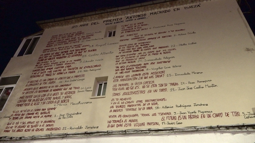 Inaugurado el «Mural de la Poesía» conmemorativo de los 25 años del Premio Internacional «Antonio Machado en Baeza»