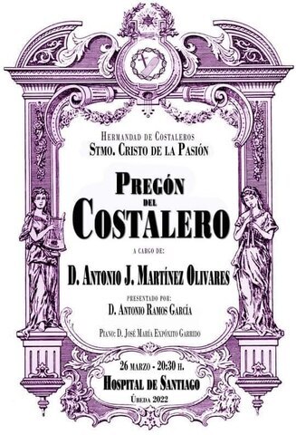 Antonio Jesús Martínez Olivares pronunciará el Pregón del Costalero de Úbeda