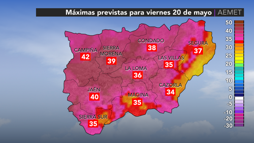 Aemet activa aviso naranja por altas  temperaturas para el viernes en Sevilla, Córdoba y Jaén