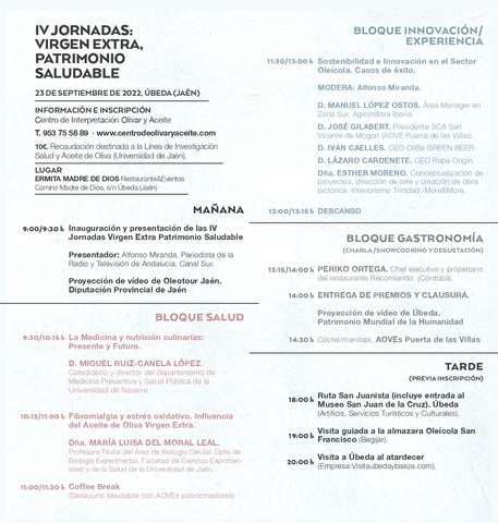 Presentada la IV edición de las “Jornadas Virgen Extra, Patrimonio Saludable” 2 jornadas virgen