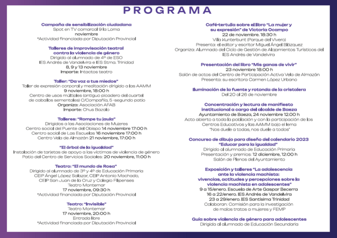 Presentadas las actividades con motivo del 25N en Baeza 1