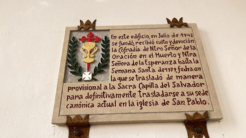 Ubeda placa cofradia Oracion Huerto