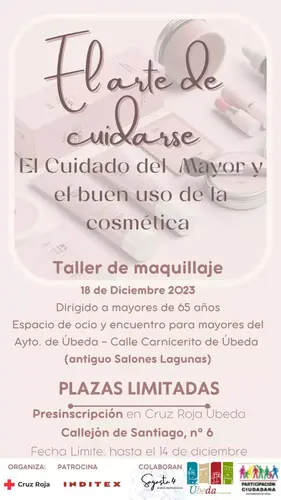 El Ayuntamiento de Úbeda pone en marcha un taller sobre el cuidado de las personas mayores y el buen uso de la cosmética 2 CARTEL TALLER CUIDADOS PARA MAYORES jpg