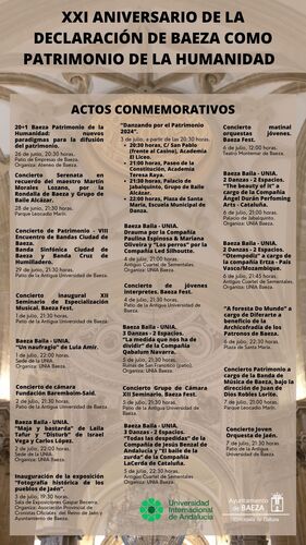 Baeza se prepara para conmemorar el XXI Aniversario de su declaración como Patrimonio Mundial 2 XXI Aniversario Patrimonio