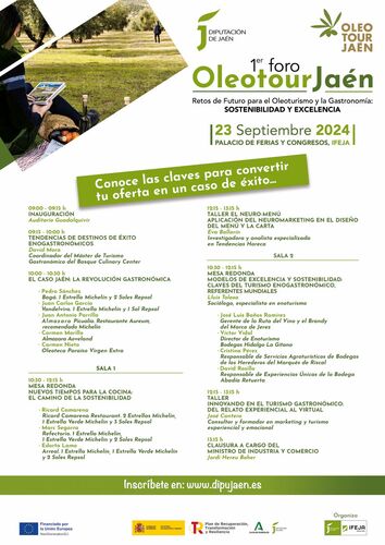 El ministro de Industria y Turismo clausurará el I Foro OleotourJaén que se celebra mañana en Ferias Jaén 2 Oleotourjaen 2024 Programa