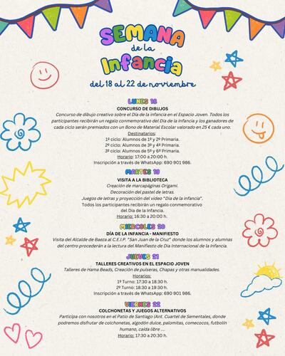 Baeza celebra la Semana de la Infancia del 18 al 22 de noviembre 2 dia de la infancia