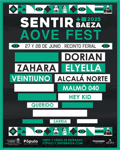 El y Ella, Sarria, Malmö 040, Querido y Hey Kid se suman a la tercera edición del Sentir Baeza AOVE Fest 2025