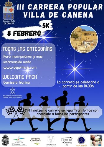 Canena está preparada para celebrar este sábado su III Carrera Popular Nocturna