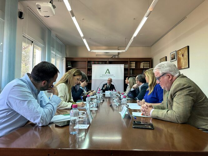 Jesús Estrella coordina la planificación de obras de emergencia en la A-316 en Baeza y el impulso al olivar en Expoliva
