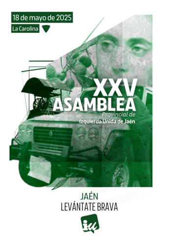 IU Jaén celebrará su XXV Asamblea Provincial este 18 de mayo en La Carolina 2 IU Jaen celebrara su XXV Asamblea Provincial este 18 de mayo en La Carolina