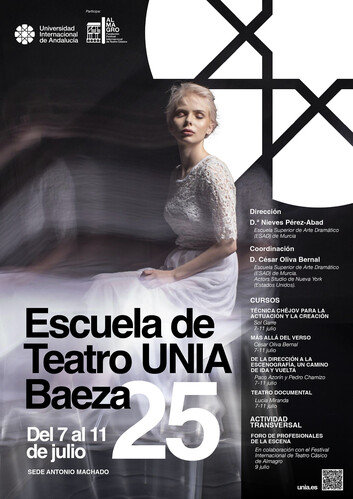 La Escuela de Teatro de la UNIA programa 4 cursos sobre interpretación, actuación y creación, dirección y escenografía y dramaturgia documental