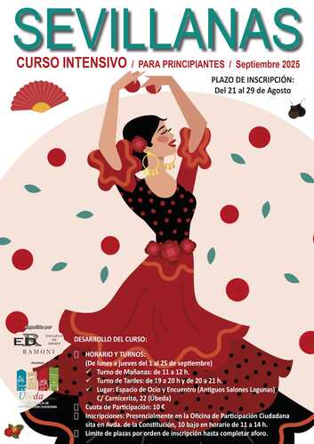 La ciudad de Ubeda se prepara para la Feria de San Miguel con un nuevo Curso Intensivo de Sevillanas Cartel