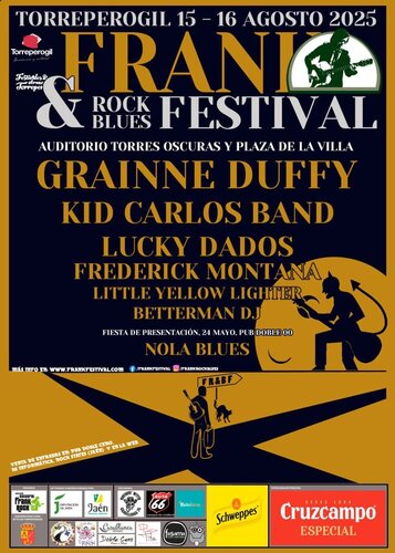 Presentada la XXVI edición del Frank Rock & Blues Festival, que se celebrará el 15 y 16 de agosto en Torreperogil 2 Presentada la XXVI edicion del Frank Rock Blues Festival que se celebrara el 15 y 16 de agosto en Torreperogil