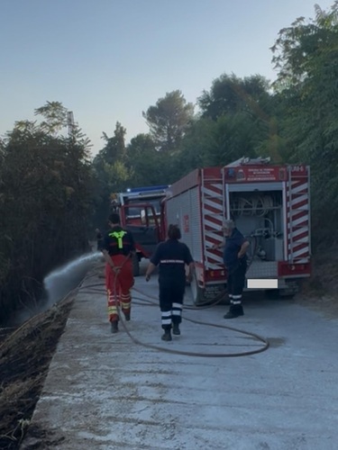 Sofocado un incendio en los pastos de la ladera del Paseo Javier Calvente en Baeza 1