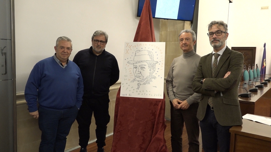 Un dibujo caligrama de Antonio Tornero Gamez protagoniza el cartel del Premio Internacional de Poesia Antonio Machado en Baeza 2.80.1